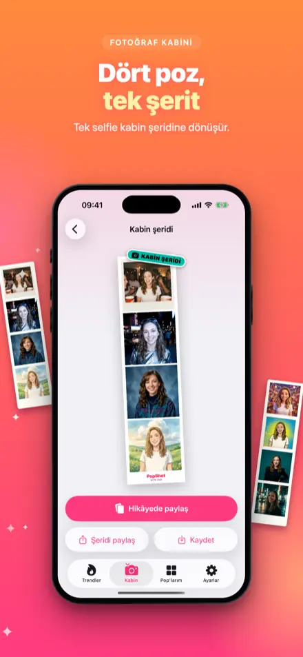 PopShot: Dört pozlu fotoğraf kabini şeridi